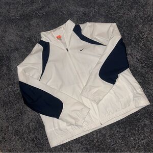 Nike White and Navy Sports Jacket